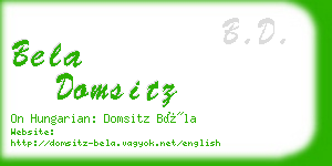 bela domsitz business card